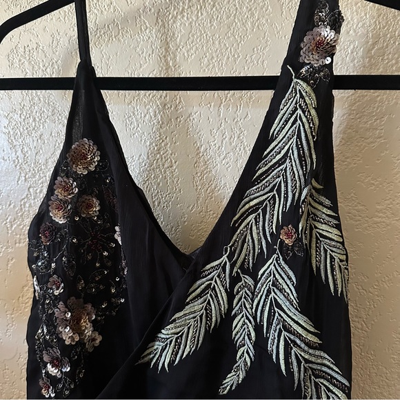 Zara Black and Green/Silver Embellished Bodysuit - Picture 2 of 5